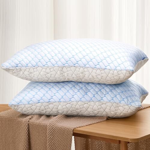 Shredded Memory Foam King Pillows Set of 2, Adjustable Cooling Bed Pillows 