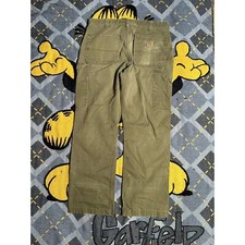 Vintage Y2K Carhartt Faded and Distressed Olive Green Pants