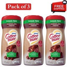 3PACK Nestle Coffee mate Chocolate Creme Sugar Free Powder Coffee Creamer,10.2oz