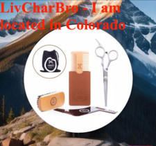 4-Piece Men  s Beard Grooming Kit Boar Brush Comb Scissors Shaper Bag