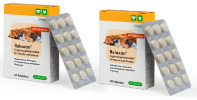Relaxan - cp pharma  2 x 60 Tabletten Hunde und Katzen bei Stress Angst Unruhe