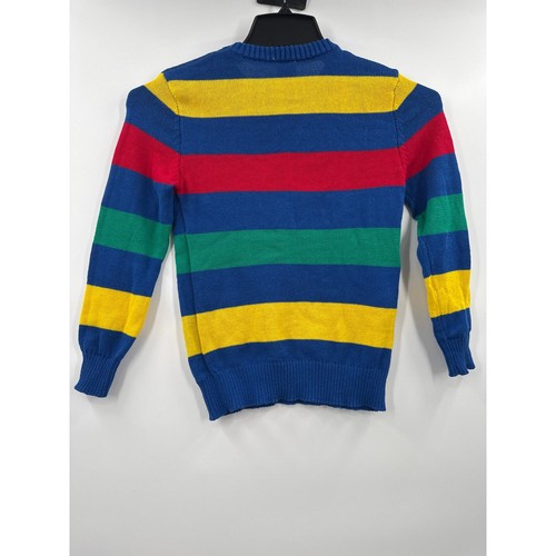 Disney 100 mickey mouse knitted color block stripes kids sweater size Small - Picture 4 of 4
