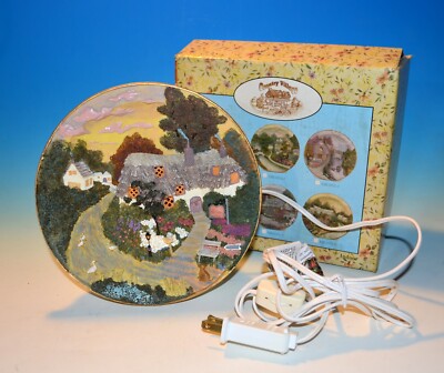 Popular Imports 3D Lighted Plate Cottage House with Stream ducks dog