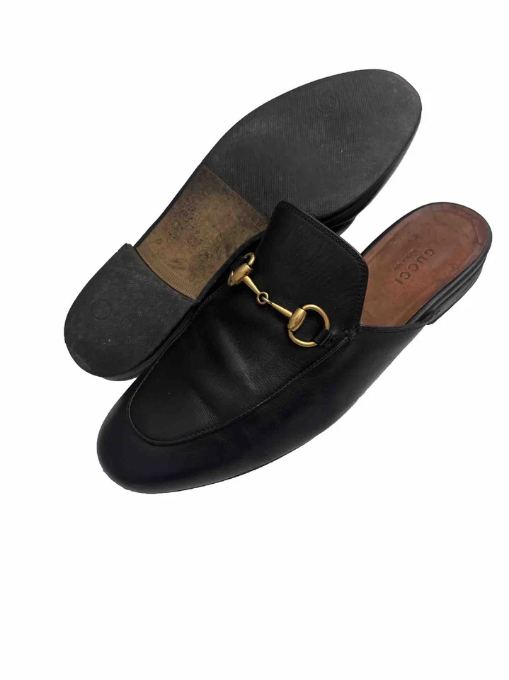 Mocasín Gucci Princetown Mule para mujer, talla 36 - cuero negro Foto 2 de 4