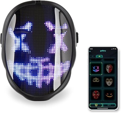 Chemion LED Light Adjustable Digital Face Changing Mask for Birthday Parties,