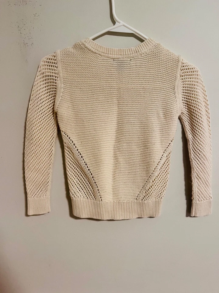 Suéter Pullover Baby Gap Niños Pequeño Crema Tejido con Cable Manga Larga. Foto 3 de 3