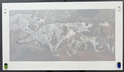 ''Three Wolves''. Judy Larson, Print, Native American Art, Lithograph