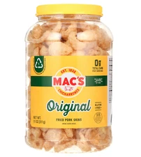Mac's Original Fried Pork Skins 11oz Barrel