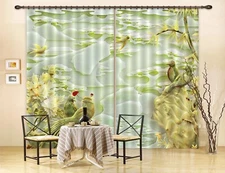 3D Green Bird Relief ZHUA1542 Photo Curtain Window Blockout Fabric Amy 2023