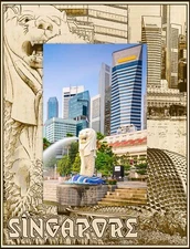 Singapore Laser Engraved Wood Picture Frame Portrait (8 x 10)