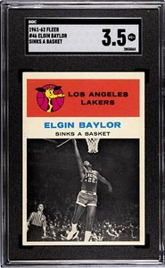 ELGIN BAYLOR 1961 FLEER #46 IN ACTION SGC 3.5 Rookie RC Lakers HOF VG+