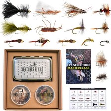 40 Premium Hand Tied Fly Fishing Flies Assortment Fly Box Included Dry Wet
