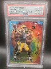 Jordan Love 2020 Panini Select Certified Rookie Tie-Dye /25 PSA 10 POP 5 Packers