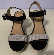 Womens Brash Sarabeth Rhinestone Bling Wedge Heel Sandals Size 7.5