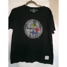 Rare Retro Sport Pittsburgh Steelers Black T-Shirt NFL Football Mens Large