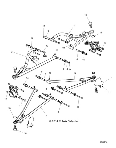 Polaris Control Arm Weld, Front, Lower, Right, Genuine OEM Part 1018827-133 - Picture 3 of 3