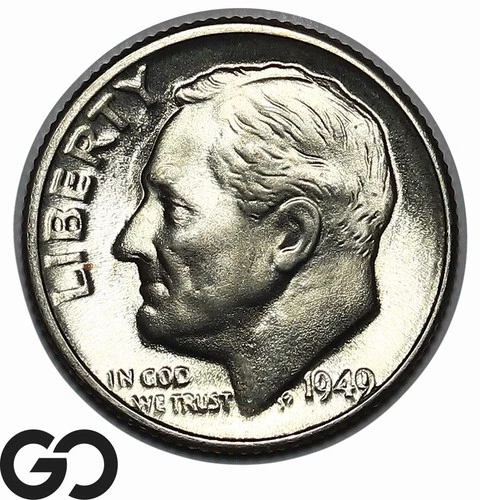 1949-D Roosevelt Dime, Superb Gem BU++