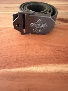 Boy Scouts of America BSA Green Canvas Web Belt Adjustable Metal Buckle 35”
