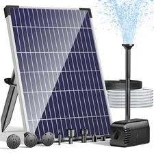 Solar Water Fountain Pump, 12W Solar Water Pump with Dry Run, Solar Powered W...