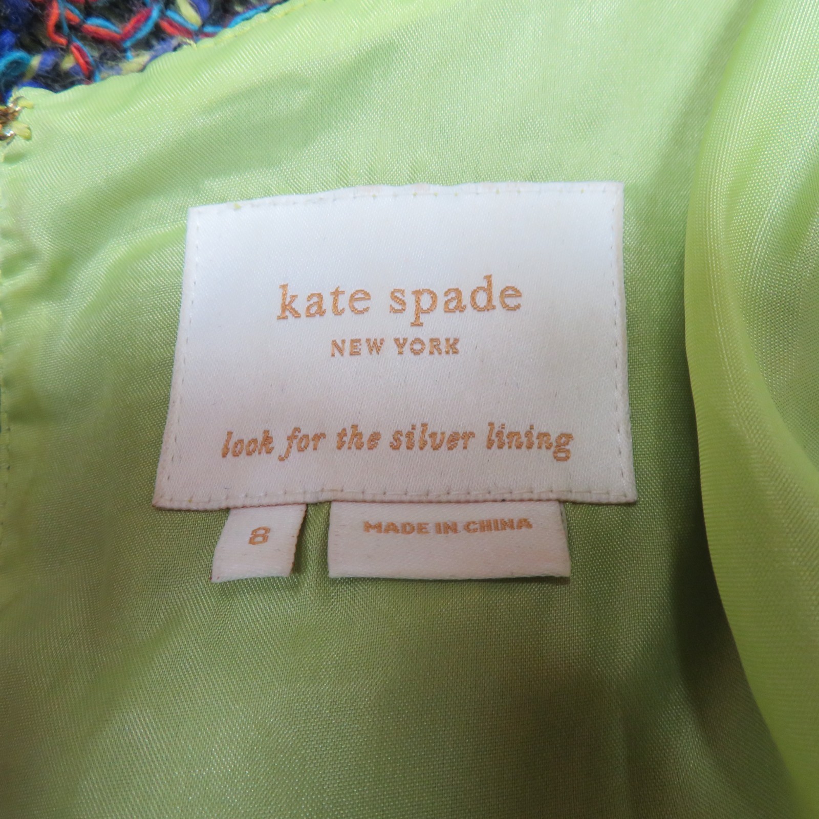 Kate Spade New Dress 8 M Wool Yarn Sheath Shift A-Line Midi Chevron Whimsigoth thumbnail 9