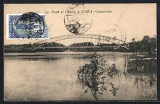 CPA Edéa, Pont et Chutes 1920 