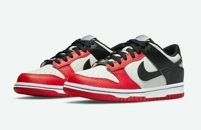 Nike Dunk Low (GS) Chicago Black Chile Red DO6288-100 GS Size 5.5Y = Womens Sz 7