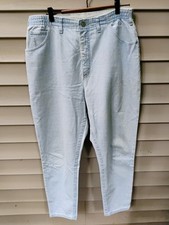 Vtg Lee Jeans High Rise Elastic Waist Light Wash Relaxed Wmns 16 W PET 33x28 
