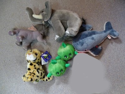 Stofftiere 6x Plüschfiguren * Elefant , Gepard, Wal * Clemens ~ Hasbro~Nature