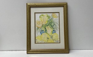 Patricia Henry Sage Pen Ink Watercolor Tropical Floral Still Life 13x16 Signed