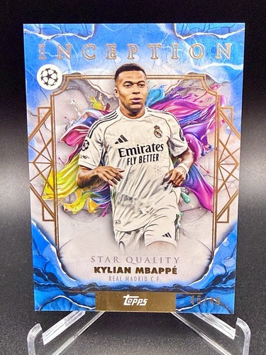 2025-26 Topps Inception UEFA 81 Kylian Mbappe Real Madrid Blue Foil 45/49