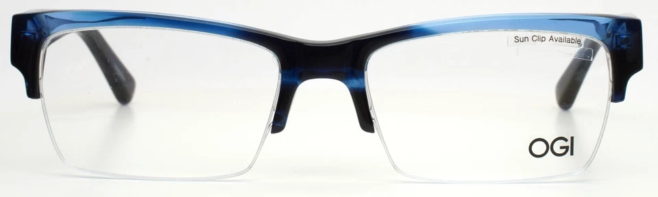 Gafas OGI Evolution 3117 1469 azul marino rectangulares de media montura para hombre 54-18-150 B:34 Foto 2 de 4