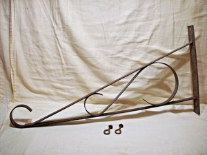 VINTAGE WROUGHT IRON STEEL WALL SIGN BRACKET 30"