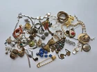 Vintage Junk Costume Jewelry Lot 40+ pcs Rhinestone Some Art Deco & Older
