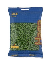 Hama Midi Beads in Bag, 3.000 Pcs. Olive Green/Olive Green