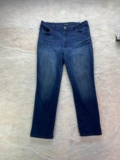 Lee Womens Size 14 Medium Dark Wash Mid Rise Relaxed Straight Leg Denim Jeans