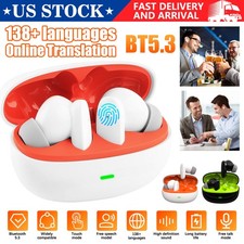 AI Translator BT5.3 Earbuds 138 Languages Real Time Online Translation Earphones