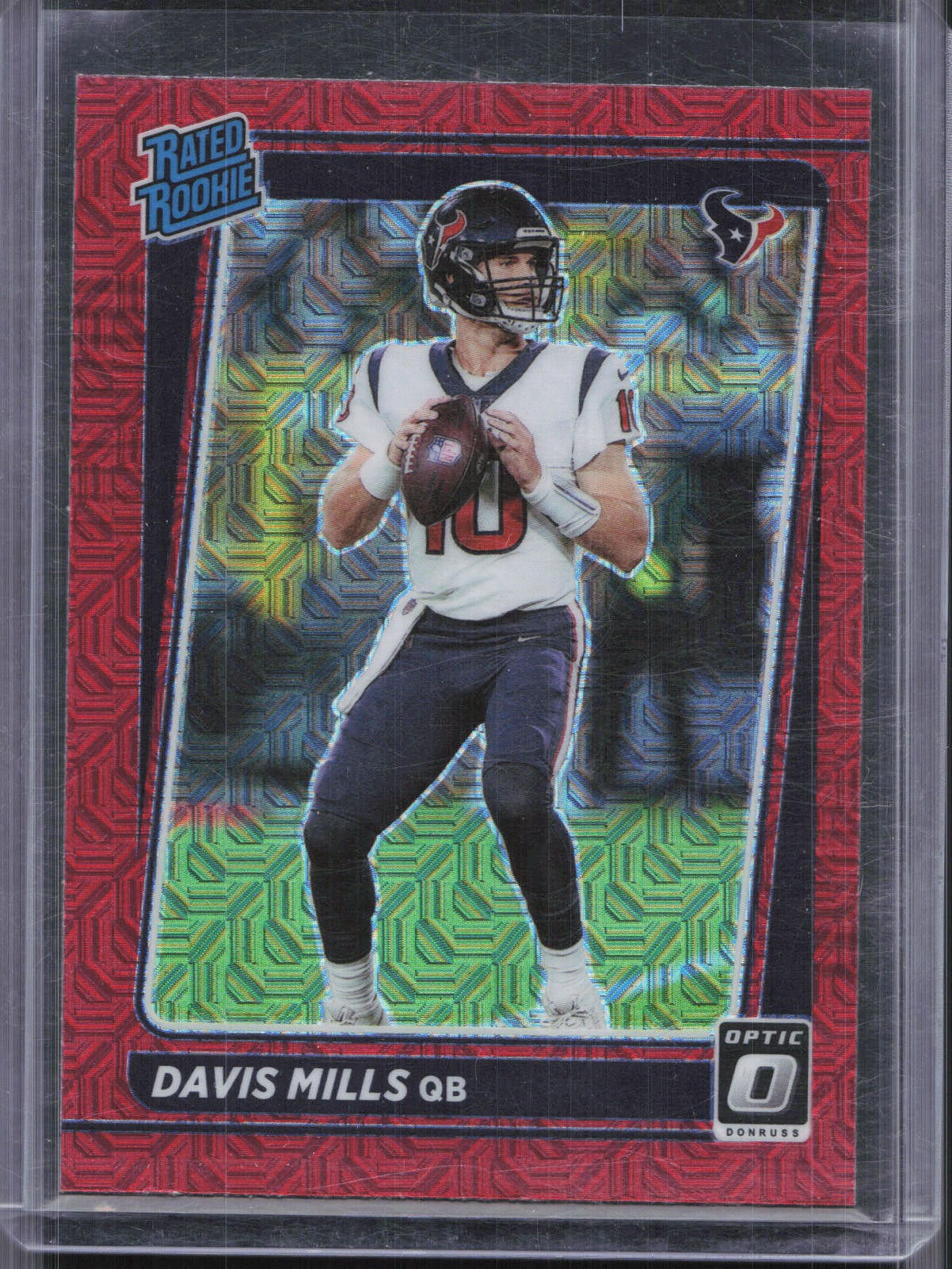 2021 Donruss Optic #222 Davis Mills Rated Rookie Red Mojo Texans RC