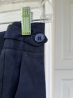 NWT Talbots Pretty Navy Linen Blend Side Zip Waist Button Detail Dress Pants 16W — photo 4