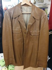 Lederjacke 70er Jahre Vintage hellbraun