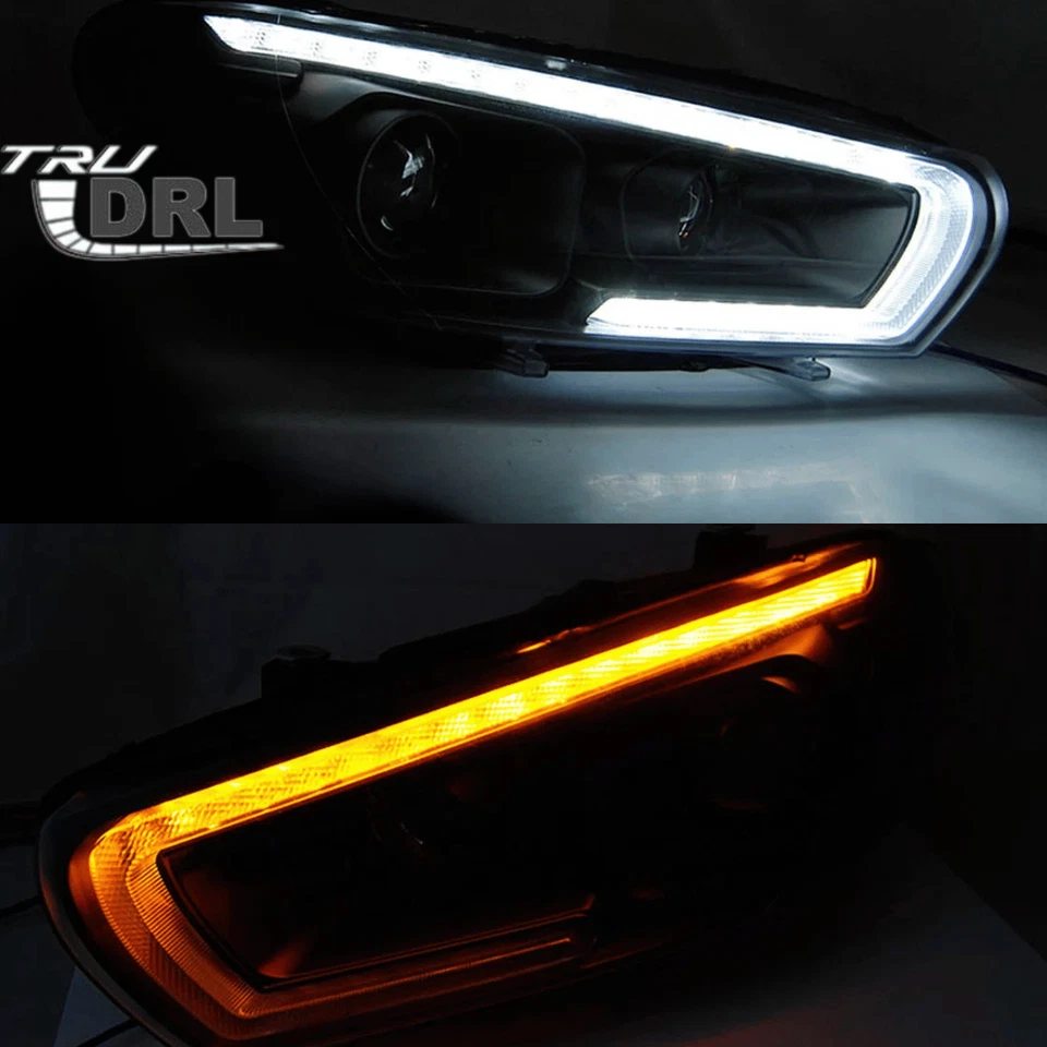 Juego de faros LED LightTube negro para VW Scirocco 2008-2014 - luz de marcha diurna - Imagen 3 de 4