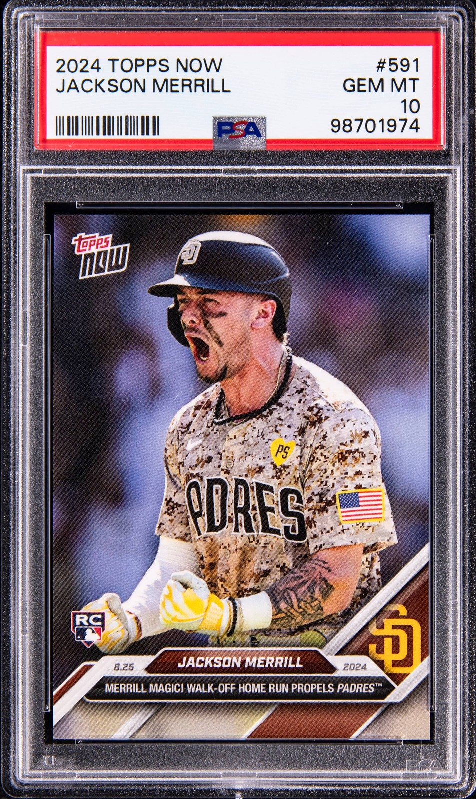 2024 Topps Now #591 Jackson Merrill Rookie Card - PSA GEM MT 10