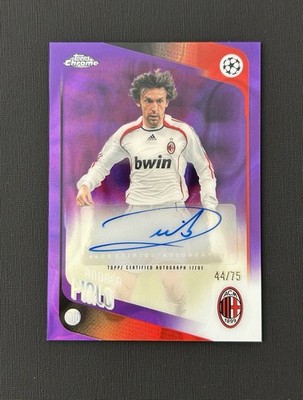 Topps Chrome UCC 2025-26 Andrea Pirlo Auto /75 Purple Refractor Legend AC Milan