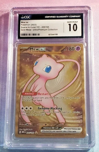 2023 Pokemon SV 151 Gold Metal Ultra Premium Collection #205 Mew ex CGC 10