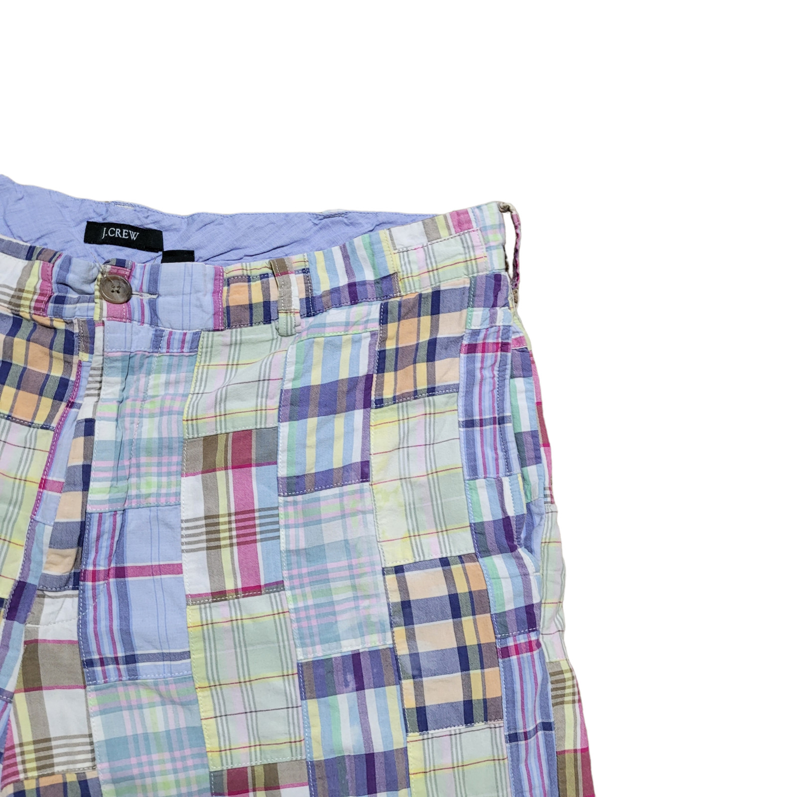 .Crew Patchwork Shorts 38 Men Multicolor Madras C… - image 6