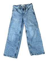 Abercrombie Kids High Rise Ultra Wide Leg Jeans Girls 11/12 Short Light Wash