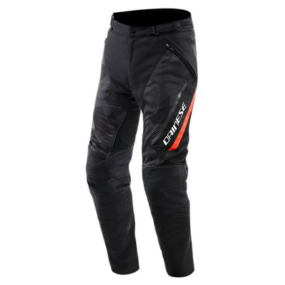 Dainese Drake 2 Super Air Tex Black/Anthracite/Fluo-Red Textile Trousers Urba...