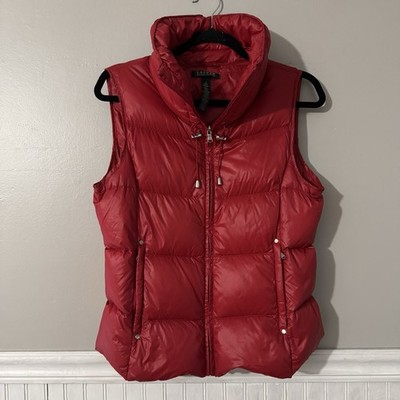 Lauren Ralph Lauren Down Vest Jacket Women s Small Red Puffer Packable