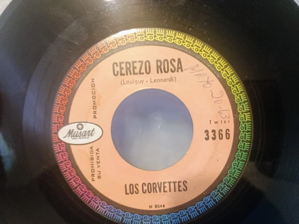 LOS CORVETTES Musart Spanish Latin Blues Rock Twist Vinyl Promo 45 Record  - Image 4 of 4