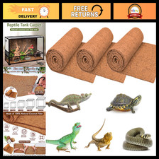 3 Rolls Reptile Carpet 24x48" Natural Coconut Fiber Mat for Bearded Dragon, Tort