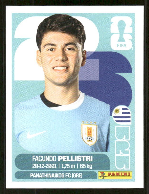 2026 USA Fifa World Cup Panini Sticker FACUNDO PELLISTRI URUGUAY URU20